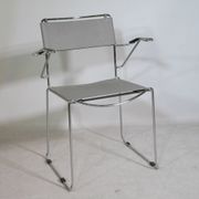Mid-Century Design Chrome and Leather Chairs from Italy, Set of 4, 1970s