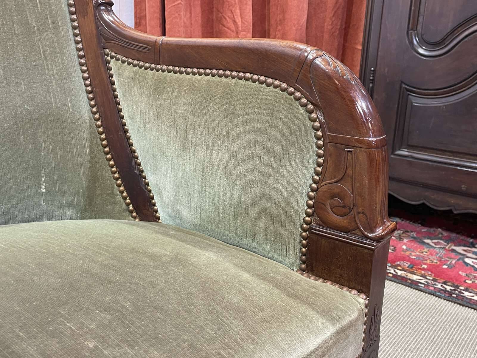 19th century Empire mahogany bench