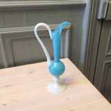 Blue hanse vase in glass paste and opaline