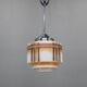 1930s Napako Art Deco pendant light in chrome and glass, restored, new wiring