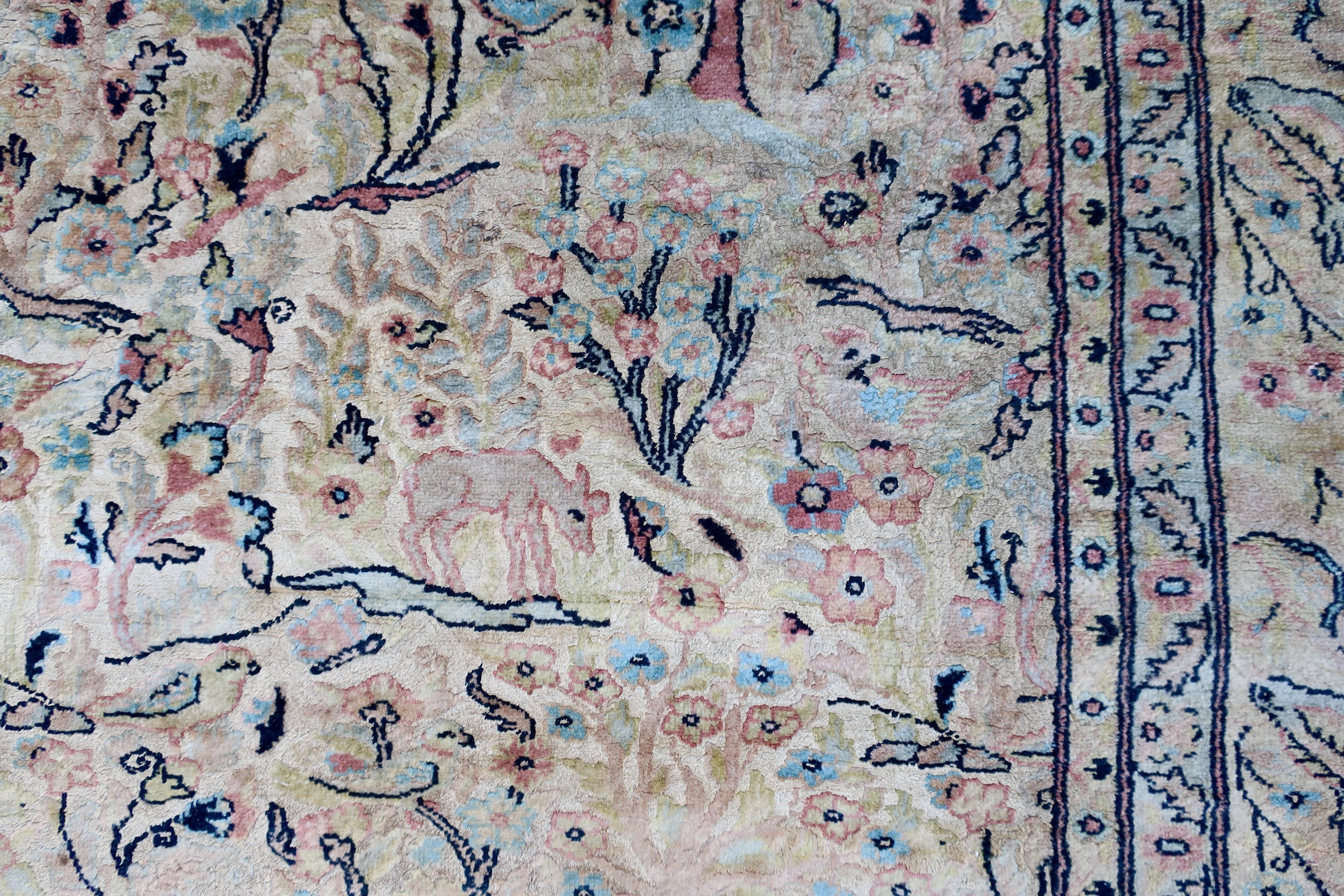 Persian Wool and Silk Rug, 185 x 125 cm