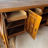 Solid oak enfilade Art Deco, circa 1940.