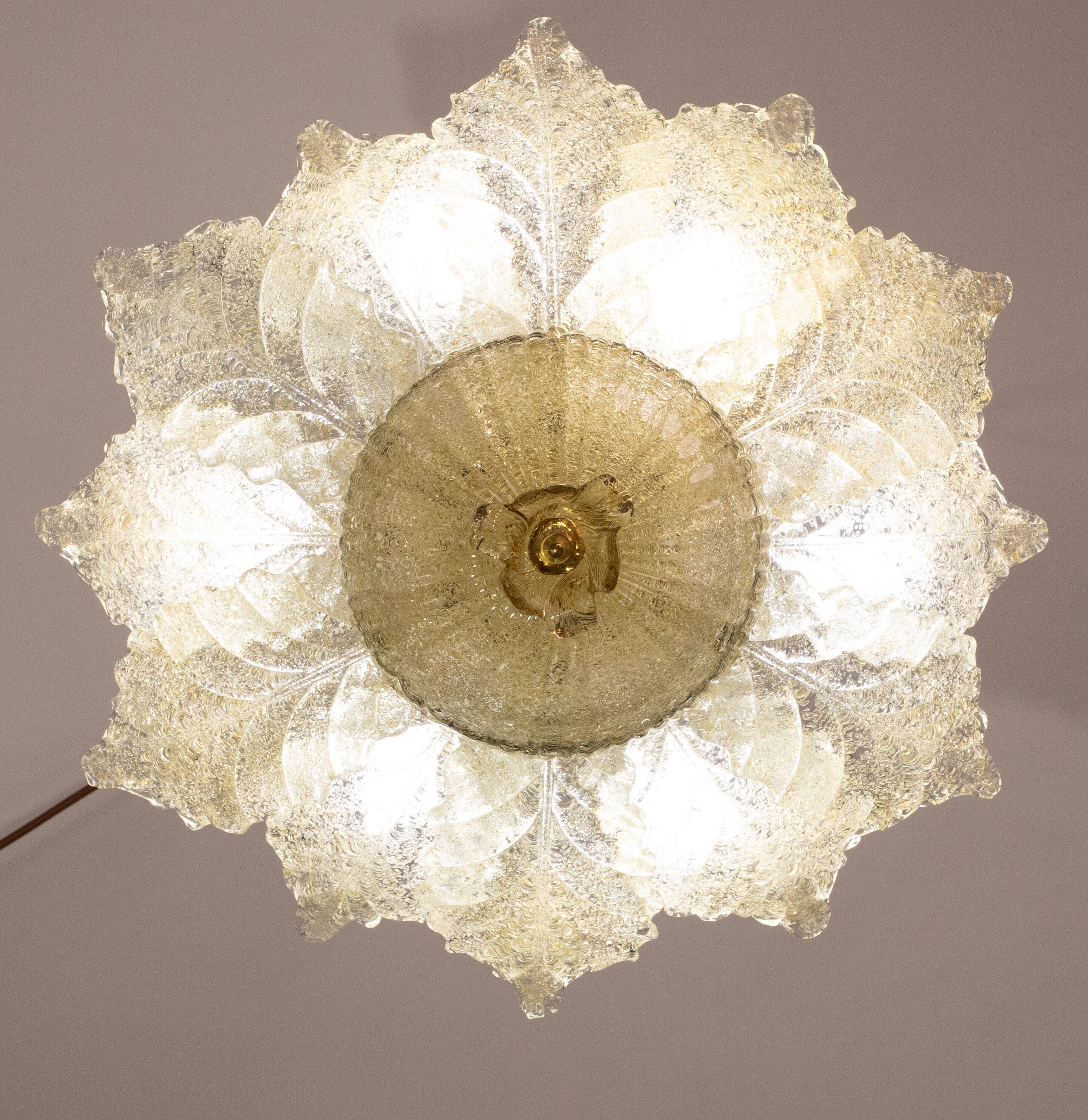 Portofino, Murano Glass Gold\Orange Ceiling Light or Flush Mount, 1970s