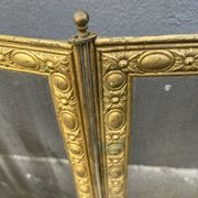 Antique 19th century fireplace screen, Bouhon Frères spark arrester