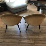 Pair of vintage cocktail armchairs 1960/1950