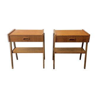 Pair of Danish teak bedside