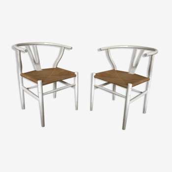 Pair of chairs CH24- wishbone by Hans Wegner