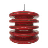 Scandinavian-style space age metal hanging lamp, red