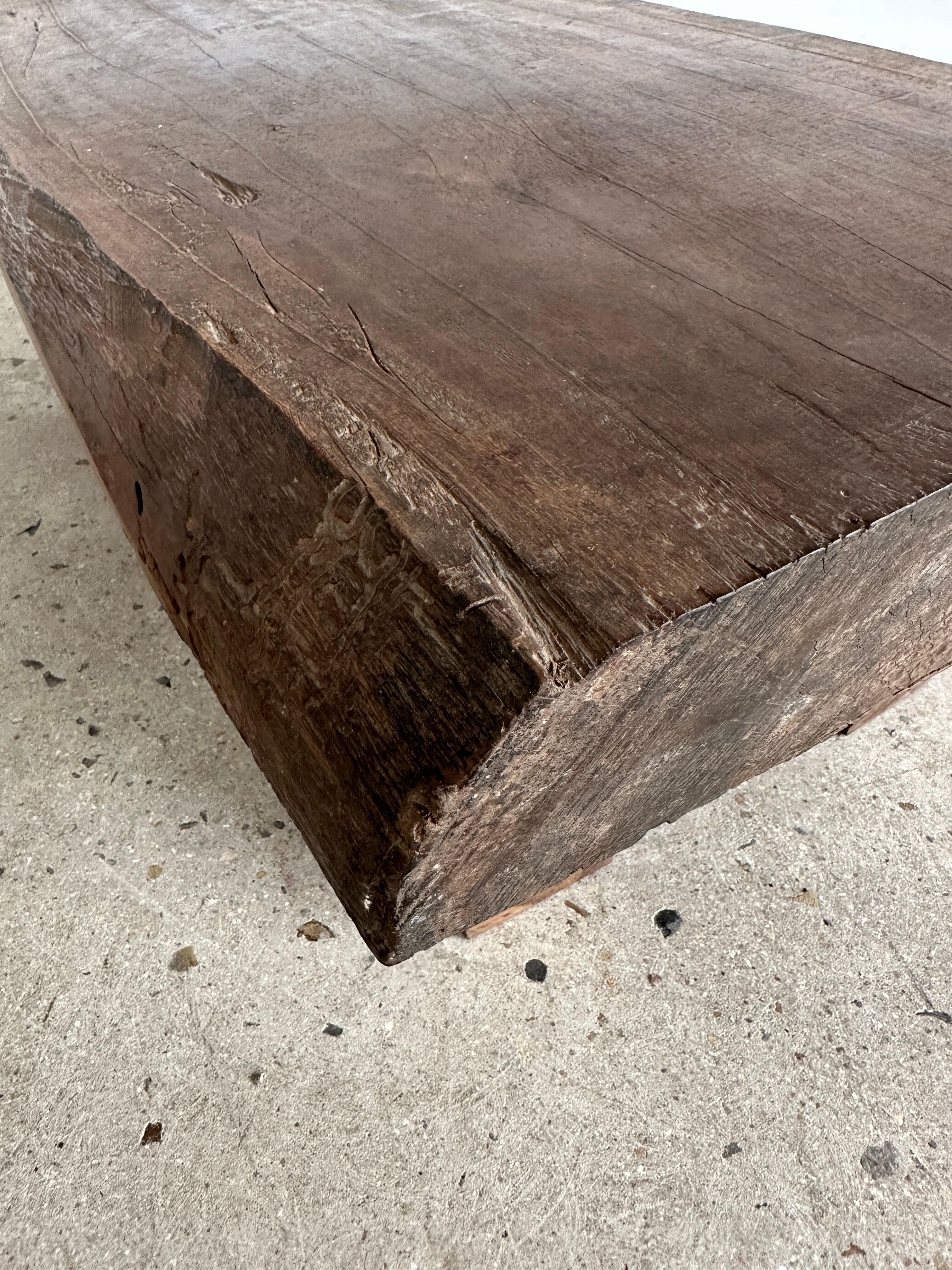Asian solid wood quadripod brutalist coffee table H30 L81 l42