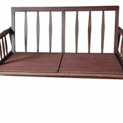 Vintage Scandinavian bench in solid beech from the 1950s with tapered legs.