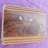 Wooden box with pencil holder and octagonal pens