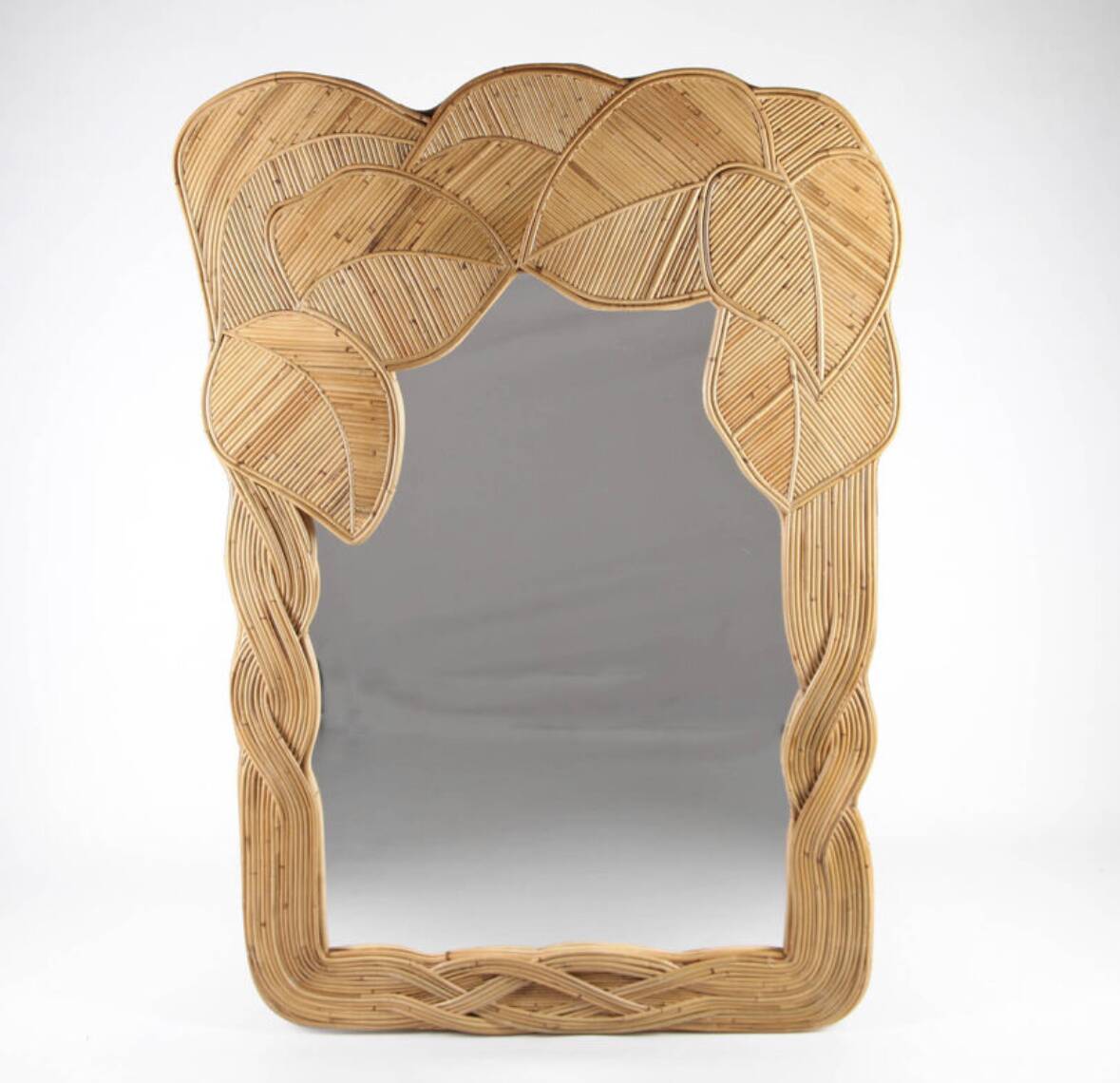 Rattan "leaf" mirror
