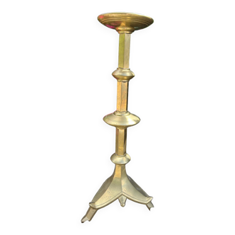 Large solid brass candle holder