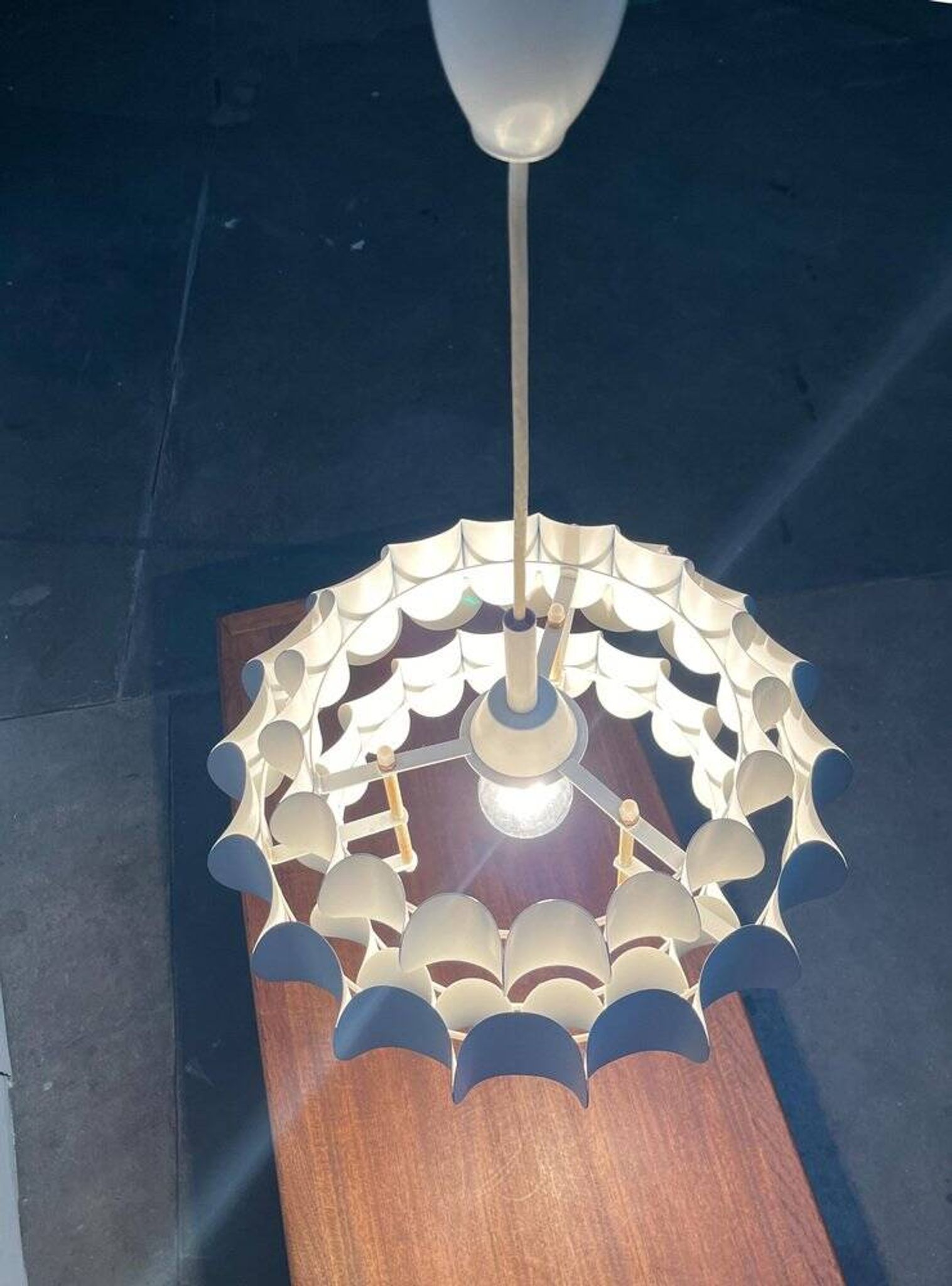 White metal suspension from the mid-century by H. Zender for Temde, 1960s.