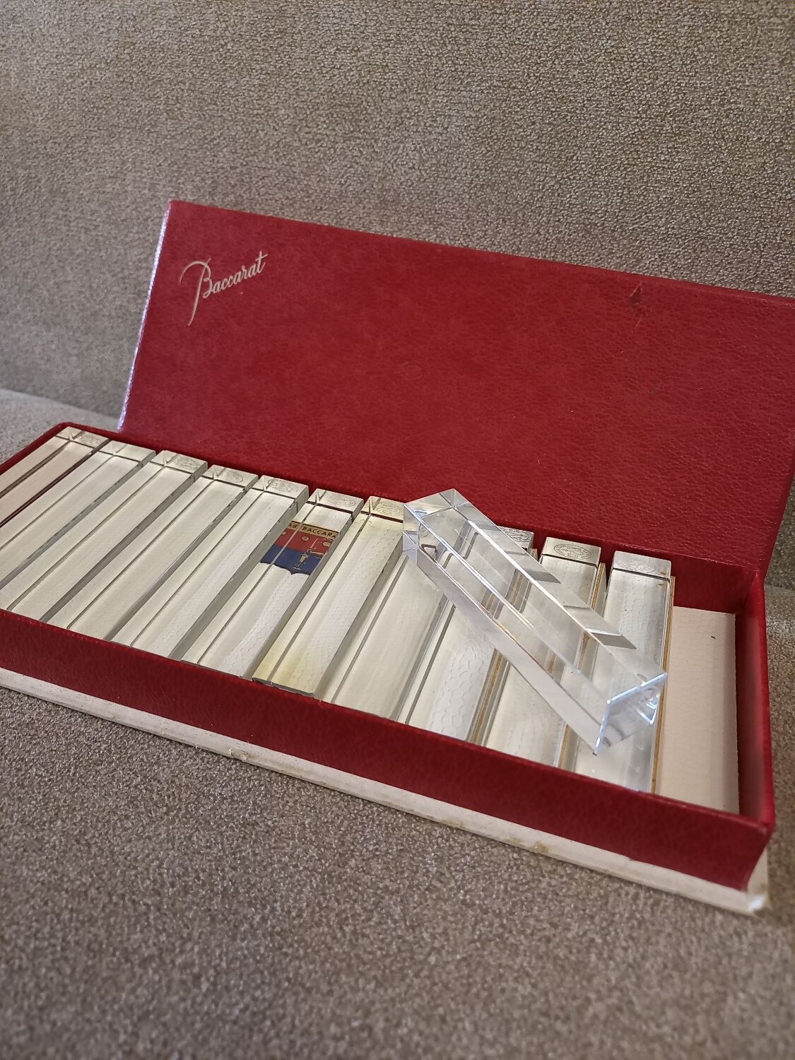 12 Baccarat crystal knife holders