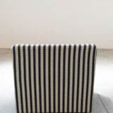 Armchair, striped fabric with flowers, 80s/90s