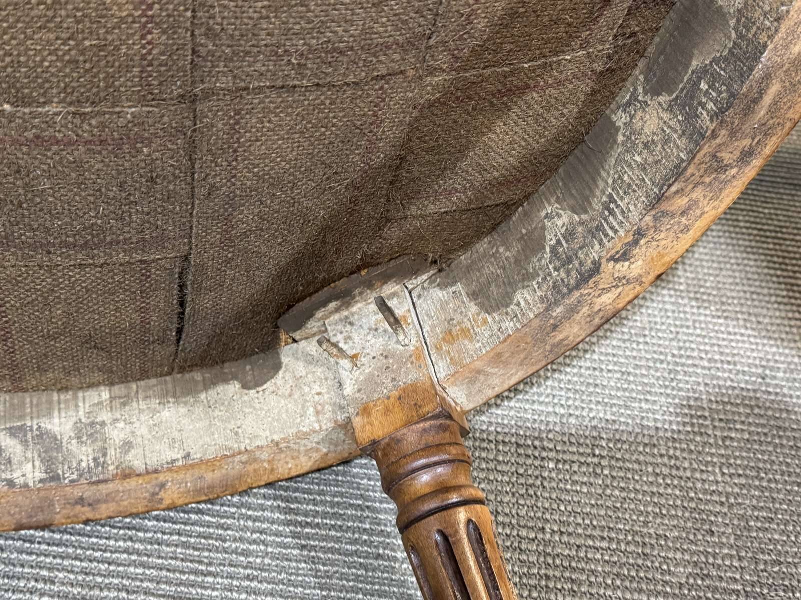Pair of Louis XVI style armchairs in beech from the 19th century.