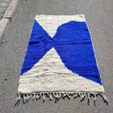 Tapis berbère bleu fait main 100cm x 200cm