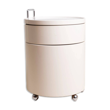 1970s Rolling Bar Cabinet – White Lacquered Finish