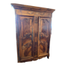 Bressane walnut cabinet, framed doors, dated 1885.