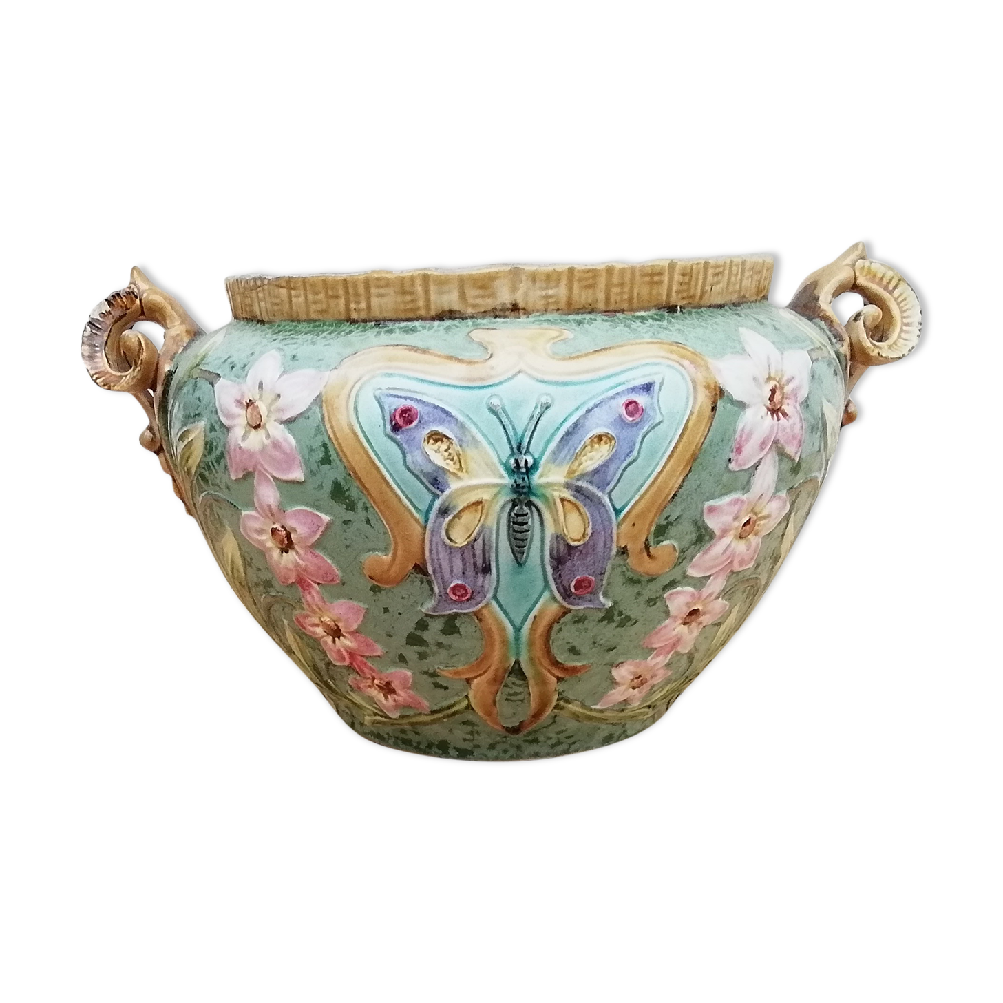Pot cover in dabbling decoration butterflies