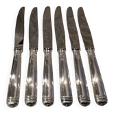 6 silver-plated table knives by Christofle Malmaison