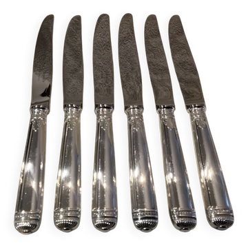 6 silver-plated table knives by Christofle Malmaison