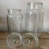 Set of 2 large glass jars