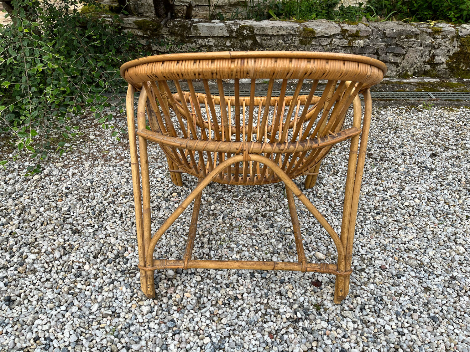 Vintage rattan armchair
