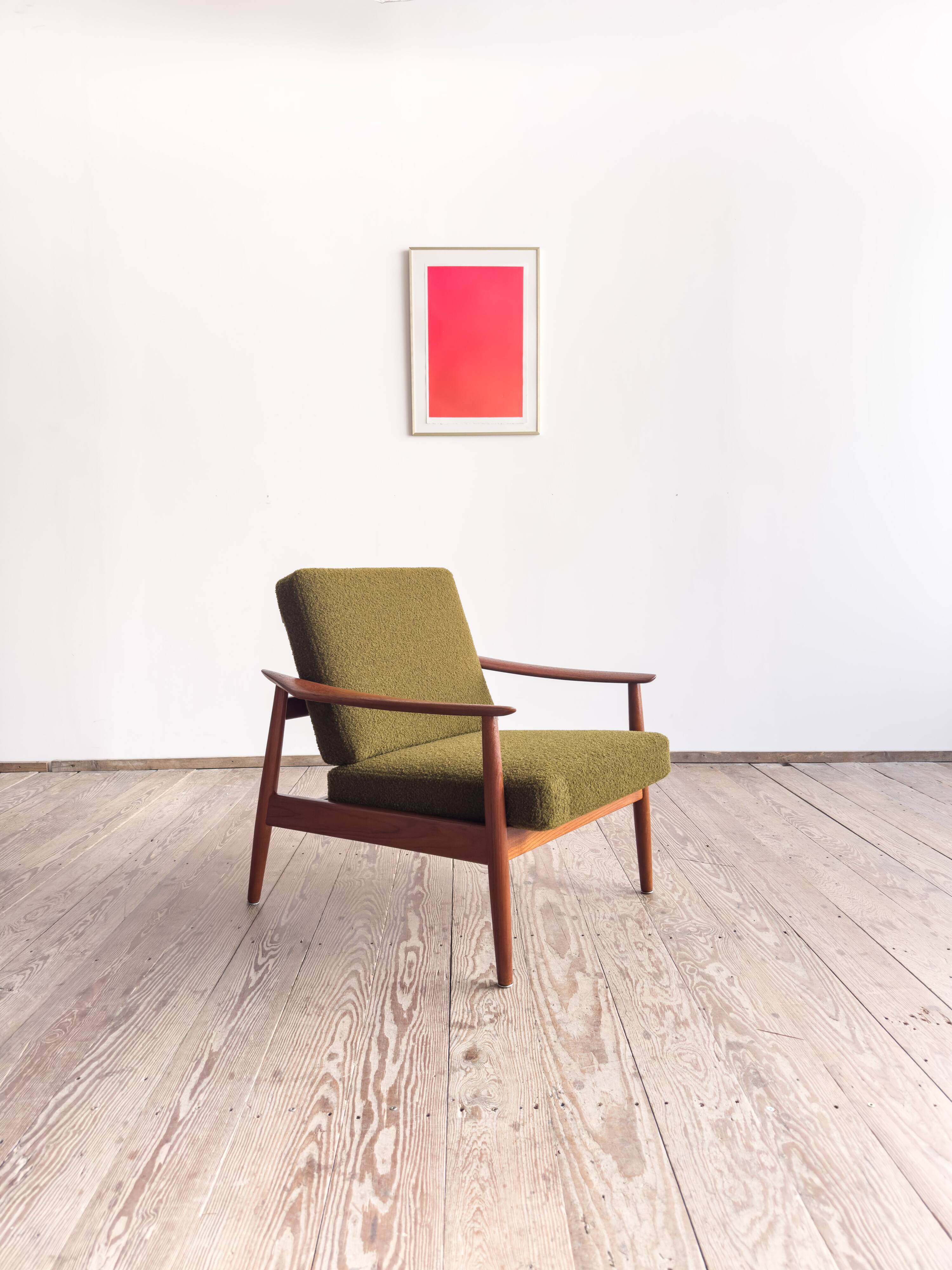 Armchair by Arne Vodder model FD164 Kvadrat fabric, Mid Century Design