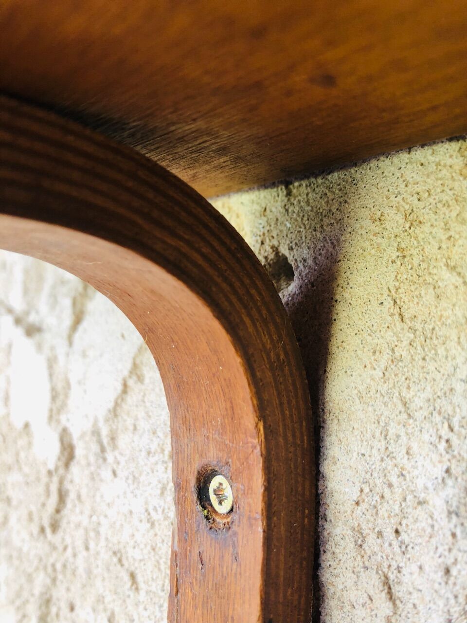 Vintage bent wood wall shelf circa 60