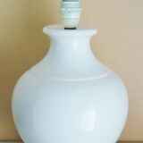 White glazed ceramic lamp, sleek design from the 60s/70s
