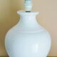 White glazed ceramic lamp, sleek design from the 60s/70s