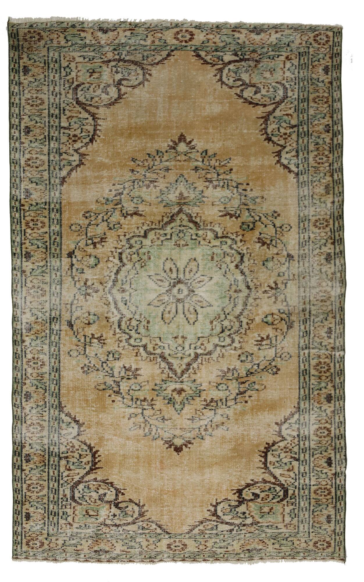 Turkish Anatolian Handmade Vintage Area Rug 267 cm x 160 cm