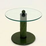 Italian side tables with bamboo base and glass top