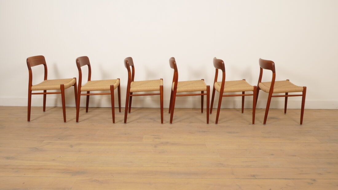 6 x vintage dining chairs | Niels Otto Møller | Model 75 | Teak