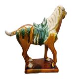 Cheval chinois vintage de style dynastie Tang des années 1970