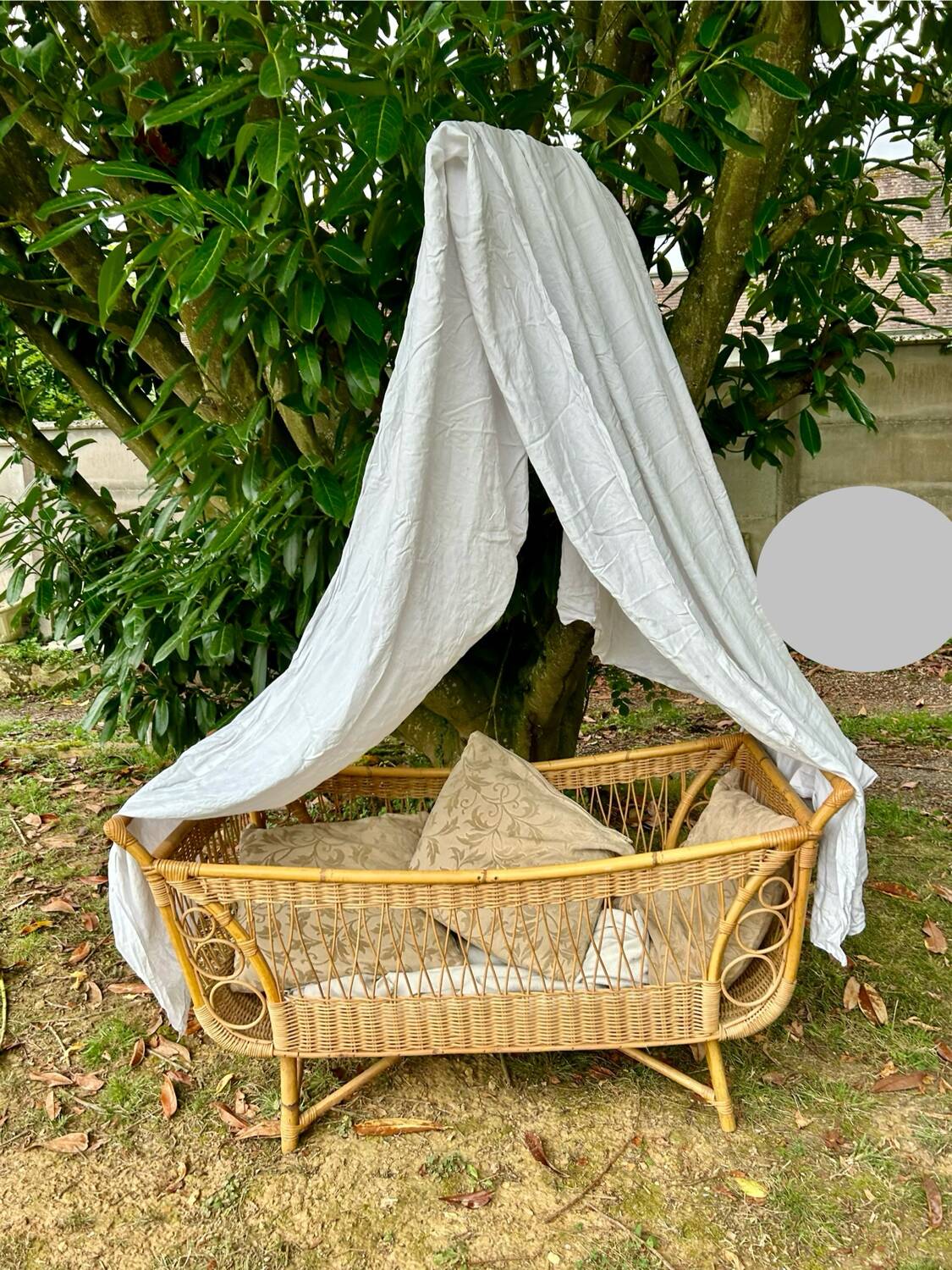 Rattan cradle bed from the 60s