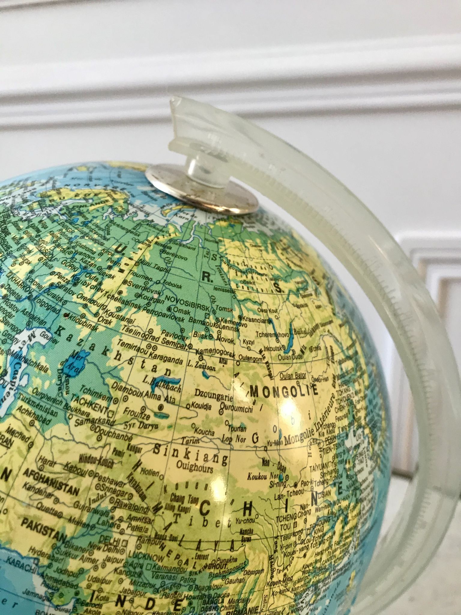 Globe terrestre lumineux années 70
