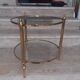 Vintage round brass coffee table, France 1960