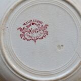 6 vintage Lunéville ironstone soup plates - “Mauresque” red