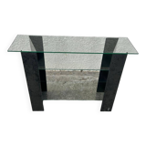 Iron console and shelves and glasses