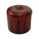 Round Vintage Pouf Brown Red Two-tone Skai Sixties