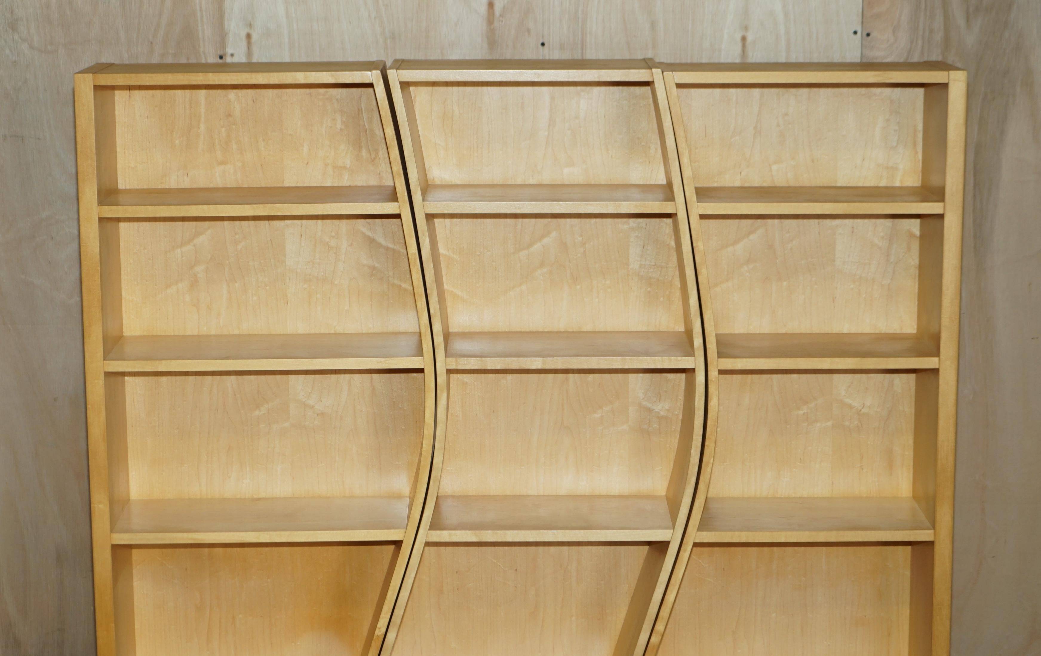 Birch libraries in three curved sections