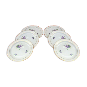 Suite de 6 assiettes plates Décor