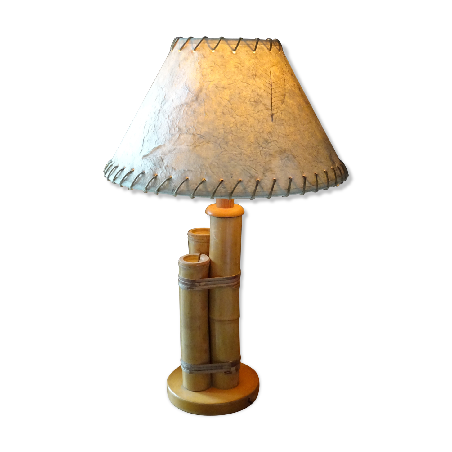 Bamboo naturalist lamp circa 1960