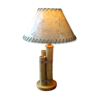 Lampe naturaliste en bambou vers 1960