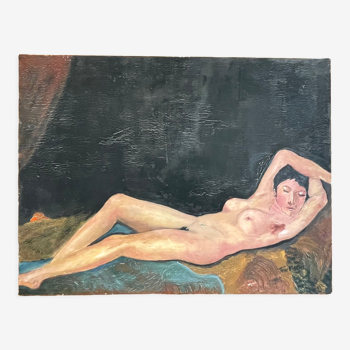 Oil on canvas, naked sleeping woman 1972