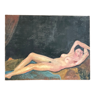 Oil on canvas, naked sleeping woman 1972