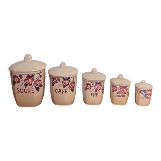 Spice jars Digoin Sarreguemines May model